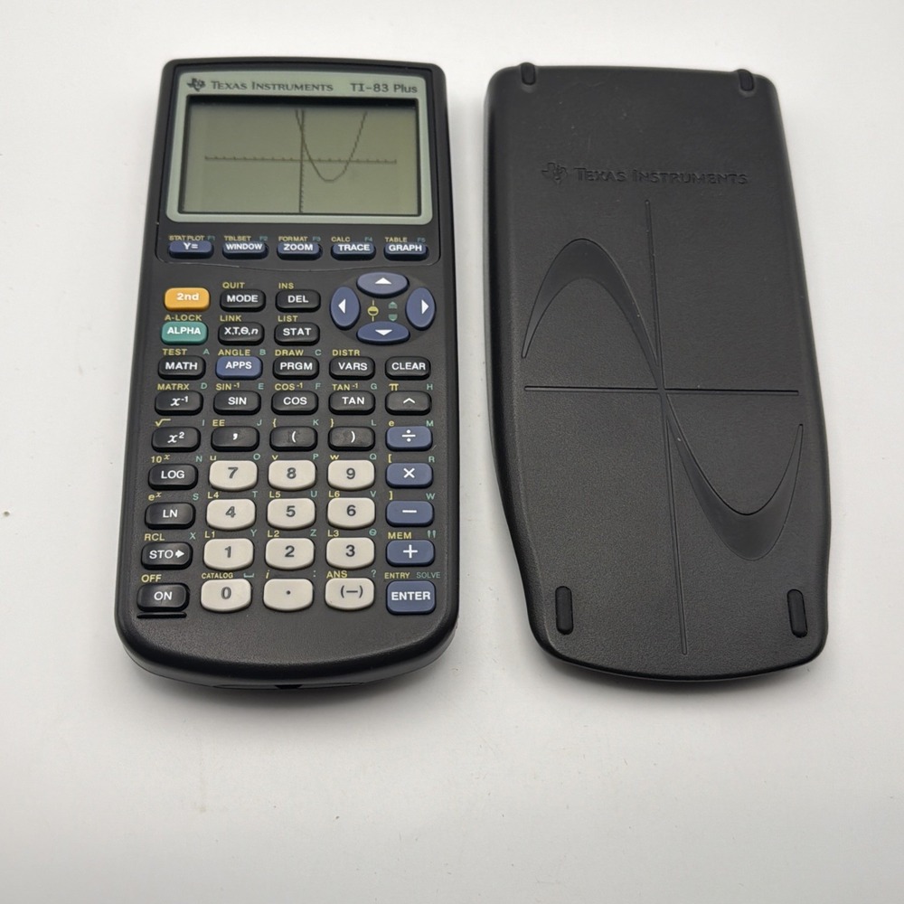 Texas Instruments Ti-83 Plus Graphing Calculator w/Cover TESTED WORKS